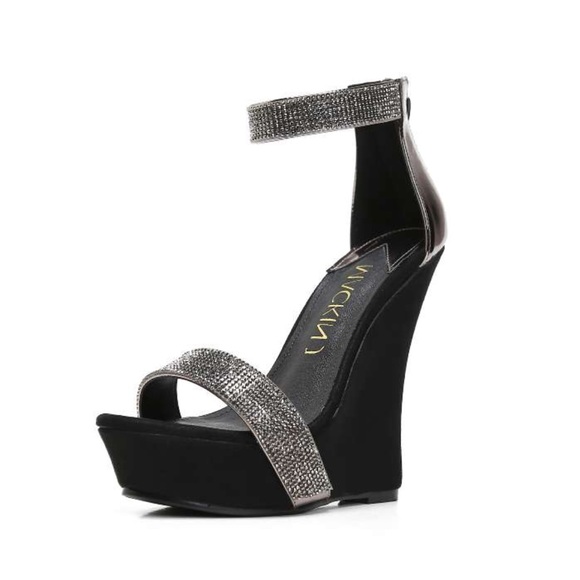 Gunmetal Rhinestone Wedge - Picture 2 of 2